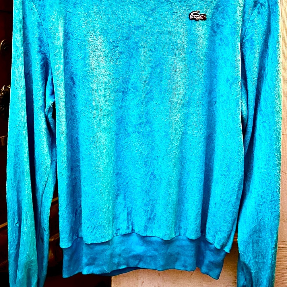 Vintage 70’s small Lacoste long sleeve boatneck velour shirt